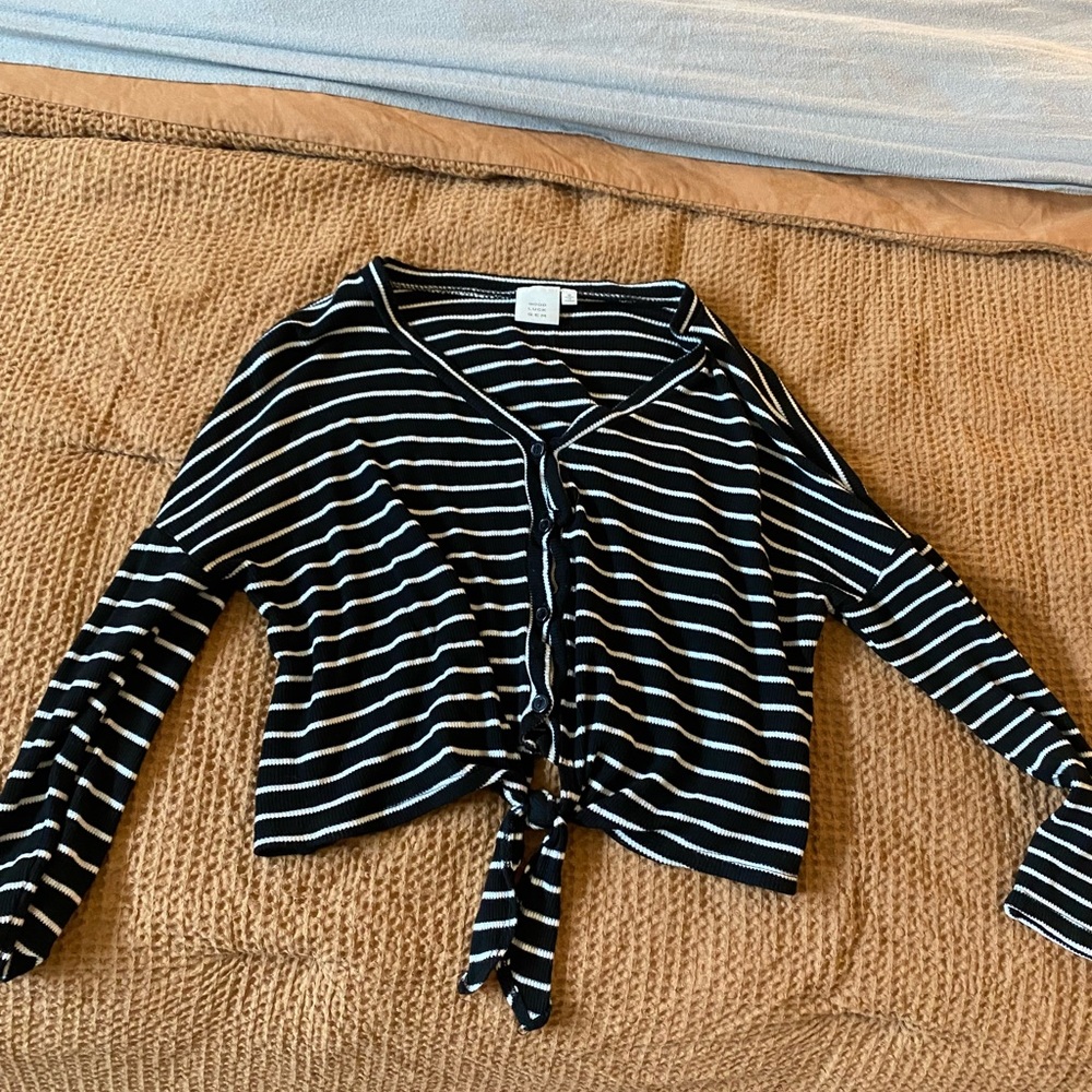 Striped cropped cardigan